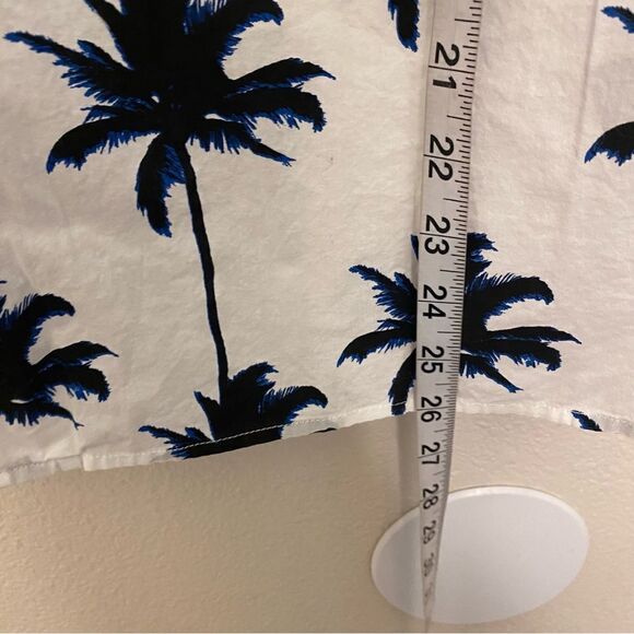 Kenneth Cole reaction palm tree button up short sleeve shirt Hawaiian tropical M - Picture 3 of 9